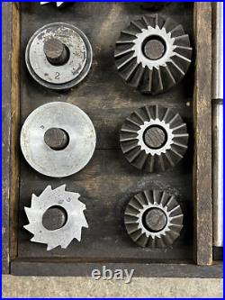 Kwik-Way Vintage Valve Seat Cutter Reseating Facing 32 pc Set 13 Cutting Heads