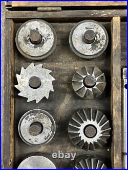 Kwik-Way Vintage Valve Seat Cutter Reseating Facing 32 pc Set 13 Cutting Heads