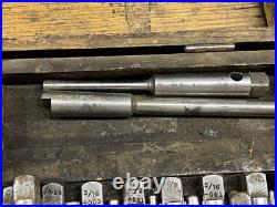 Kwik-Way Vintage Valve Seat Cutter Reseating Facing 32 pc Set 13 Cutting Heads