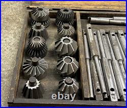 Kwik-Way Vintage Valve Seat Cutter Reseating Facing 32 pc Set 13 Cutting Heads