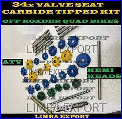 MOTORCYCLES, ATV HEADS, DIRT BIKES VALVE SEAT CUTTER KIT CARBIDE TIPPED 34x
