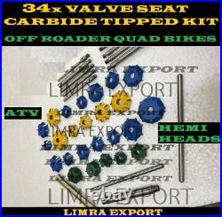MOTORCYCLES, ATV HEADS, DIRT BIKES VALVE SEAT CUTTER KIT CARBIDE TIPPED 34x