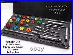 MOTORCYCLES, ATV HEADS, DIRT BIKES VALVE SEAT CUTTER KIT CARBIDE TIPPED 34x MOTORCYCLES, ATV HEADS, DIRT BIKES VALVE SEAT CUTTER KIT CARBIDE TIPPED 34x