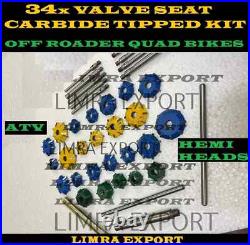 MOTORCYCLES, ATV HEADS, DIRT BIKES VALVE SEAT CUTTER KIT CARBIDE TIPPED 34x