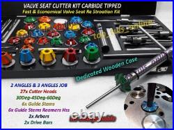 New Valve Job Seat Cutter Set Carbide Tipped For Motorcycles 3 Angle New Valve Job Seat Cutter Set Carbide Tipped For Motorcycles 3 Angle