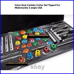 New Valve Job Seat Cutter Set Carbide Tipped For Motorcycles 3 Angle USA
