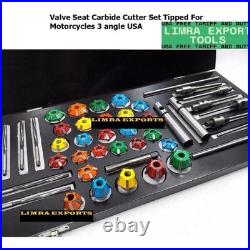 New Valve Job Seat Cutter Set Carbide Tipped For Motorcycles 3 Angle USA