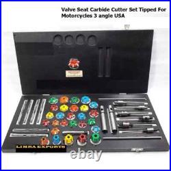 New Valve Job Seat Cutter Set Carbide Tipped For Motorcycles 3 Angle USA