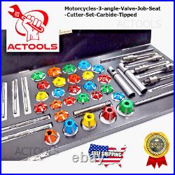 New Valve Job Seat Cutter Set Carbide Tipped for Motorcycles 3 angle USA