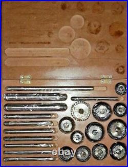 New Valve Seat & Face Cutter Set 12 Pcs Set For Vintage Cars & Bikes in Wooden