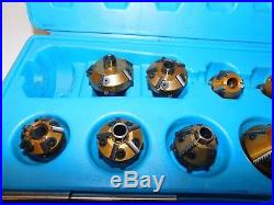 Neway Valve Seat Cutter Set with 9 Heads 30 Pilot Rod Set with Case USA NICE