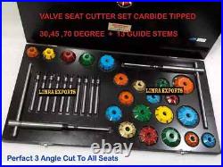RACING VALVE SEAT CUTTER SET 3 ANGLES CUT CARBIDE TIPPED PERFORMANCE kit BEST