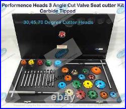 Racing Valve Seat Cutter Set 3 Angles Cut Carbide Tipped Performance Kit