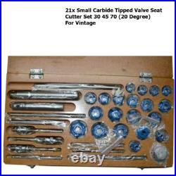 Small Carbide Tipped Valve Seat Cutter 21x Set 30 45 70 (20 Degree) For Vintage
