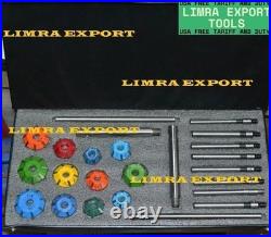 VALVE SEAT CUTTER SET 24 pcs CARBIDE TIPPED FOR PERFORMANCE ENGINES