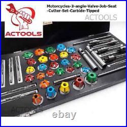 Valve Seat Carbide Cutter Set Tipped For Motorcycles 3 angle