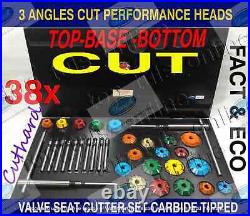 Valve Seat Cutter Set 3 Angles Cut Carbide Tipped Performance Kit Race Heads