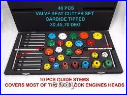Valve Seat Cutter Set Carbide Tipped 40 For Chevy, Ford. Gmc, Caterpillar, Komtsu Valve Seat Cutter Set Carbide Tipped 40 For Chevy, Ford. Gmc, Caterpillar, Komtsu