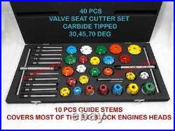 Valve Seat Cutter Set Carbide Tipped 40 For Chevy, Ford. Gmc, Caterpillar, Komtsu