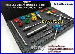 Valve Seat Cutter Set Kawasaki, Honda, Yamaha Carbide Tipped 24 Pcs Bikes, Atv