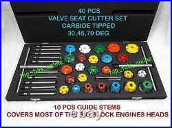 Valve Seat Cutter Tool Kit Carbide Tipped 40 Pcs For Vintage And Modern Engines
