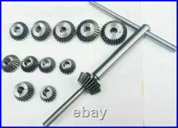 Valve Seat & Face Cutter Set Of 12PCs Carbon Steel With Wooden Box-GIMT
