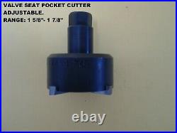 Valve seat pocket cutter adjustable, range 1 5/8- 1 7/8 for 3/8 pilot