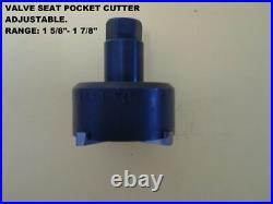 Valve seat pocket cutter adjustable, range 1 5/8- 1 7/8 for 3/8 pilot