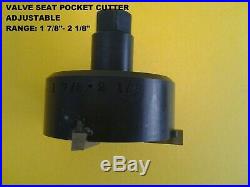 Valve seat pocket cutter adjustable, range 1 7/8- 2 1/8 for 3/8 pilot
