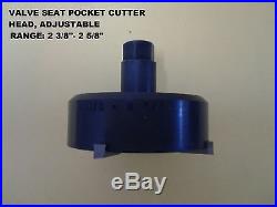 Valve seat pocket cutter adjustable, range 2 3/8- 2 5/8 for 3/8 pilot. Steel